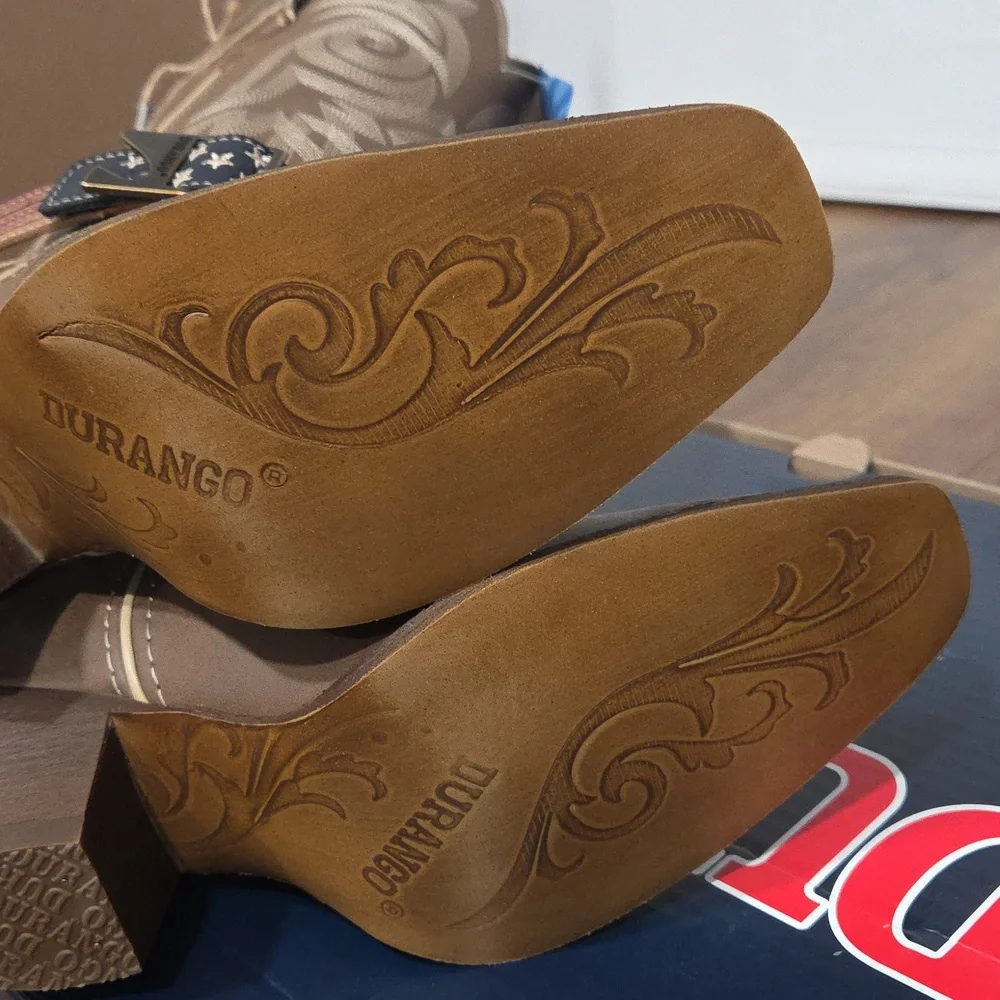Durango Women's Tan Western Heeled Boots - Picture 10 of 12